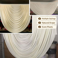 Tissu de fond de scène de mariage en velours de lait de luxe, grand rideau semi-circulaire ondulé, garniture de rideau, fournitures de décoration pour événements et fêtes