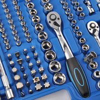 Boîte à outils à bas prix de 122 pièces, jeu de douilles à 12 pans et 6 pans, kits d'outils pour la réparation automobile