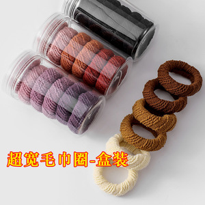 Élastique à cheveux épais en tissu tricoté, couleur unie, large, pour queue de cheval, usage quotidien, accessoire capillaire pour femme - Product Image 1