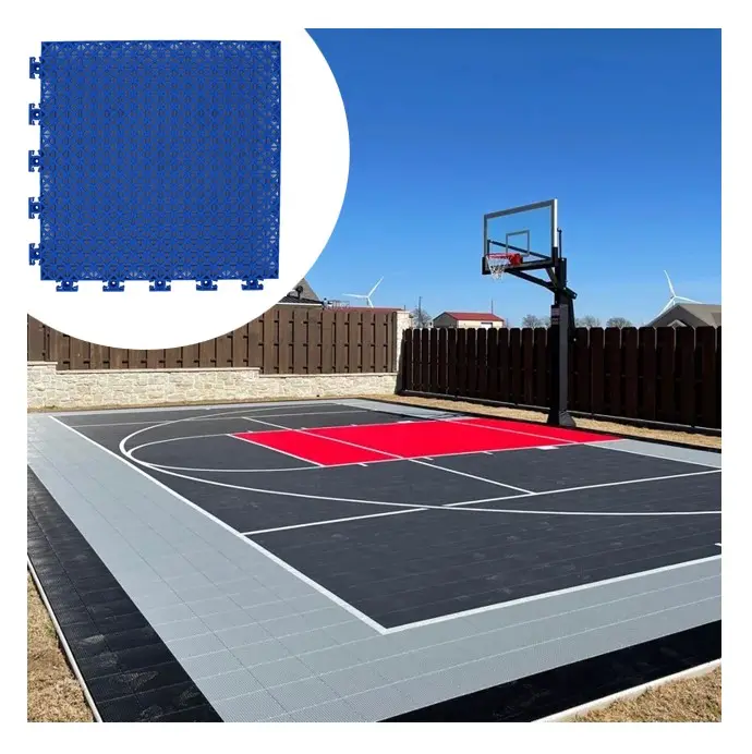 hot sale interlocking bodenfliesen quadratisch pp für basketballplatz oder badmintonplatz und pickleballplatz hi-q kann 10 jahre verwendet werden