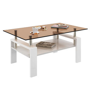 Mesa de centro moderna rectangular de dos capas con mesa de centro de <span class=keywords><strong>almacenamiento</strong></span> para sala de estar envío gratis - Product Image 5