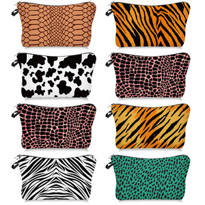 Custom Logo Animal Print Cosmetic <b>Bag</b> Zipper Makeup Pouch Foldable Travel <b>Toiletry</b> Case for <b>Women</b> - Product Image 1