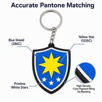Llavero Plano Personalizado de PVC Suave 2D con Diseño de Escudo de Héroe de Dibujos Animados, Regalo para Niños