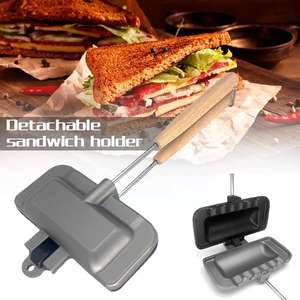 Bandeja para Hornear Sándwiches, Doble Cara, Antiadherente, Plegable, Molde para Sándwiches, Sartén para Desayunos, Crepera, Utensilio de Cocina - Product Image 6