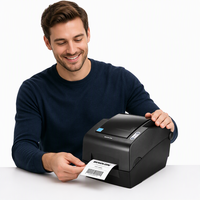 Imprimante d'étiquettes de codes-barres portable de bureau USB/WiFi noire Bixolon SLP-TX400 4 pouces, transfert thermique intelligent de qualité supérieure