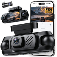 Caméra de tableau de bord 4K HD 4 canaux pour voiture, quatre objectifs, vision nocturne, écran IPS, enregistrement en boucle, grand angle 170 degrés, surveillance de stationnement