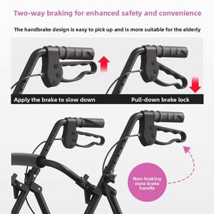 Déambulateur pliable multifonctionnel à quatre roues avec chariot de courses pour personnes âgées, aide à la mobilité - Product Image 4