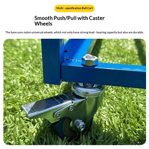 Chariot à roulettes <span class=keywords><strong>en</strong></span> acier inoxydable pour le rangement des ballons <span class=keywords><strong>de</strong></span> sport, chariot mobile pour le basketball, le football, l'athlétisme et l'entraînement - Product Image 4