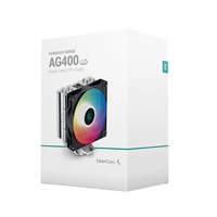 Refroidisseur de processeur Deepcool AG400V5 LED, 4 caloducs, ventilateur PWM 120 mm, 220 W TDP, refroidisseur d'air à tour unique pour Intel AMD