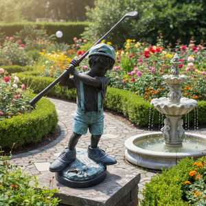 Decoración de jardín de artesanía de metal pequeño golfista estatua jim davidson esculturas de bronce - Product Image 5