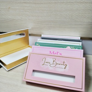 Boîtes en papier pour emballage d'ongles, personnalisées avec logo, rose et violet, estampage à chaud or, impression CMYK Pantone, vente en gros - Product Image 6