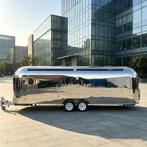 Chariot de restauration à double essieu standard américain, 7 m, en acier inoxydable, camion de cuisine mobile pour concession extérieure - Product Image 1