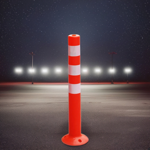 Bolardo de advertencia de tráfico de 750mm de alta calidad, poste de advertencia de Material PU Flexible con banda reflectante para uso en carretera
