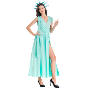 Disfraz Popular <span class=keywords><strong>de</strong></span> <span class=keywords><strong>la</strong></span> Diosa Griega Lady Liberty para Mujer, Vestido <span class=keywords><strong>de</strong></span> Halloween para Adultos con Antorcha - Product Image 4