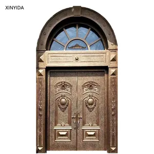 XINYIDA luxurious design metal entrance door villa copper door