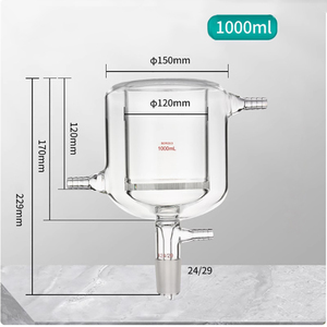 <span class=keywords><strong>1000ml</strong></span> Vidro Borosilicato Jacked <span class=keywords><strong>Buchner</strong></span> Filtro Funis com Placa Perfurada Disco De Vidro Joint 24/29 Tamanho - Product Image 2