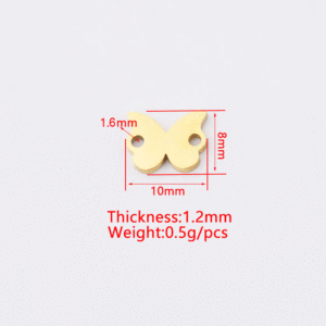 10X8Mm Rvs Metalen Sieraden Accessoires Vinden Dubbele Twee Gaten Vlinder Shape Hanger Charm Voor Ketting Armband - Product Image 2