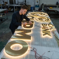 Chiffres et lettres en acier inoxydable 3D, numéros de maison lumineux, lettres métalliques rétroéclairées, enseigne 3D rétroéclairée par LED