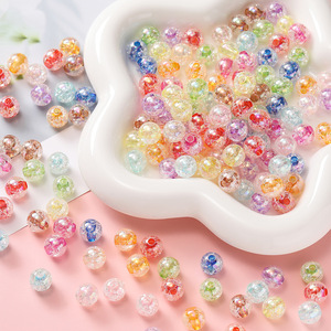 Acrylic Filled Crack <b>Beads</b> 8/10/12mm Round Translucent Ice <b>Beads</b> For Jewelry Making DIY Handmade Beading Bulk Loose <b>Beads</b> - Product Image 1