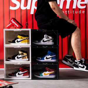 กล่องรองเท้าพลาสติกใสแบบเปิดด้านข้าง พร้อมไฟ LED แม่เหล็กอะคริลิค กล่องใส่รองเท้าขนาดใหญ่แบบใสสั่งทำพิเศษ กล่องใส่รองเท้าแบบซ้อนได้พร้อมไฟ LED - Product Image 4