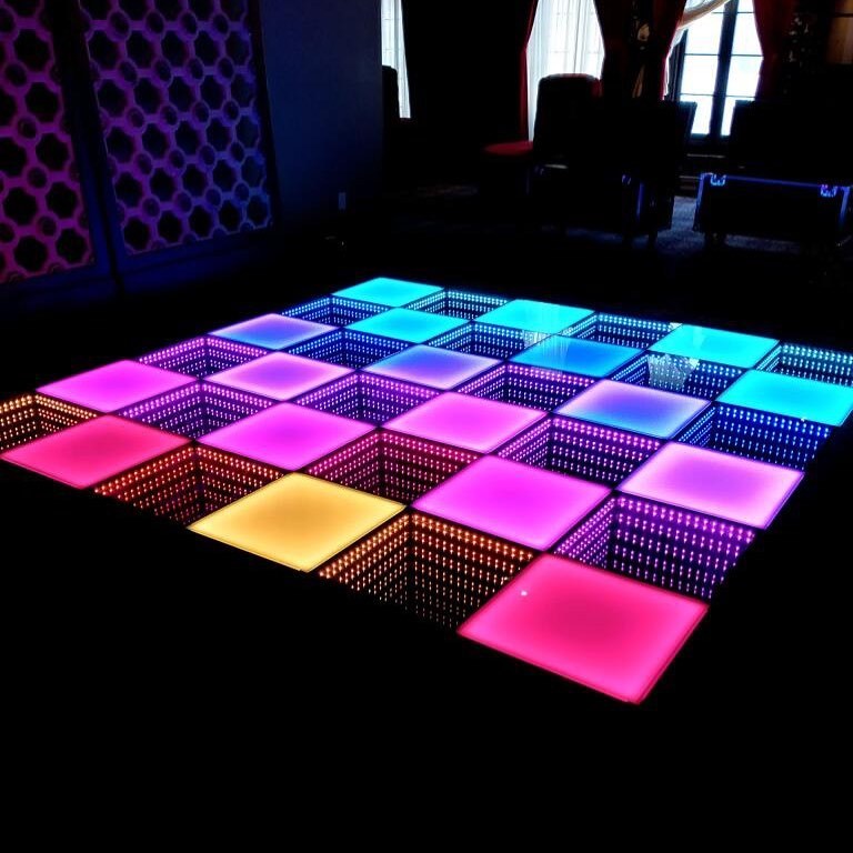 Custom Logo RGB LED Dance Floor for Wedding Reception DJ Stage Light Outdoor Event Party Lighting Equipment