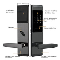 Vente en gros de serrures de porte intelligentes sans clé TTlock, serrures à carte IC, à mot de passe, à application NFC