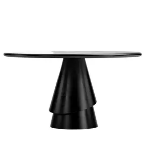 Australian contemporary design oak timber high gloss round summit dining table for domestic use