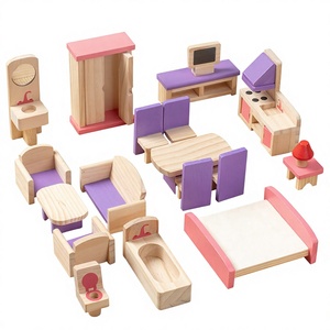 Juego <span class=keywords><strong>de</strong></span> Muebles <span class=keywords><strong>de</strong></span> <span class=keywords><strong>Madera</strong></span> Ecológicos <span class=keywords><strong>para</strong></span> <span class=keywords><strong>Casa</strong></span> <span class=keywords><strong>de</strong></span> <span class=keywords><strong>Muñecas</strong></span>, <span class=keywords><strong>para</strong></span> Niños, Juego <span class=keywords><strong>de</strong></span> Roles, Regalos - Cocina, Dormitorio y Baño, Mini Muebles <span class=keywords><strong>de</strong></span> Juguete - Product Image 1