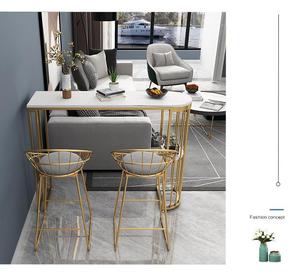 Moderno di lusso in metallo oro Bar tavolo sedie velluto tessuto di marmo Top per la casa ristorante all'aperto <span class=keywords><strong>Hotel</strong></span> cucina uso Club per il caffè - Product Image 5