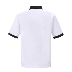 OEM personalizado Unisex poliéster sarga Hotel & Restaurant uniformes clásico de los hombres de manga media Chef chaqueta de diseño para Bar <span class=keywords><strong>camarero</strong></span> trabajos - Product Image 2