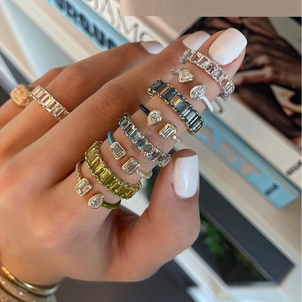 2022 gioielli di moda bianco CZ goccia di pioggia quadrato