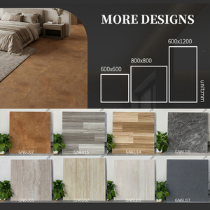 Dalle en porcelaine mate imitation pierre gris clair minimaliste 24*24 pouces - Product Image 3