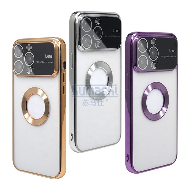TPU PC Clear CD Texture Electroplated Large Window Lens Protection Tecno Phone Cases Mobile Cover for Tecno Spark 5 Pro
