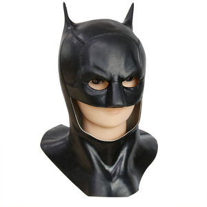 Masque de Batman en latex, masque intégral pour cosplay, costume de fête, accessoire d'Halloween, taille unique, noir - Product Image 3