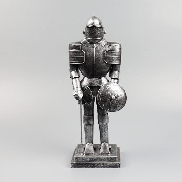 Coffee bar Hotel Night Club Home Shopwindow Tabletop Art Decorative Vintage Iron Ancient armor Warrior Model