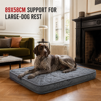 Matelas orthopédique pour chien 89x58cm 11cm gris matelassé pour grands chiens avec fond antidérapant
