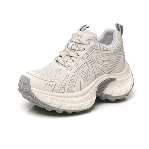 Lightweight Breathable Women's Sneakers 2026 Spring Chunky Soled Height Enhancing Casual Hiking Shoes Retro Style - Product Image 2