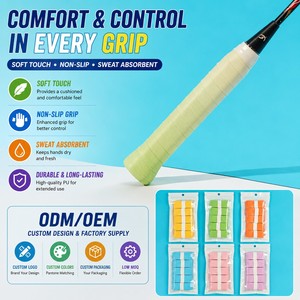 Surgrip <span class=keywords><strong>de</strong></span> <span class=keywords><strong>tennis</strong></span> en PU souple couleur dégradée, qualité <span class=keywords><strong>Wilson</strong></span>, antidérapant, pour <span class=keywords><strong>raquettes</strong></span> <span class=keywords><strong>de</strong></span> pickleball, respirant, en gros, pour badminton - Product Image 2