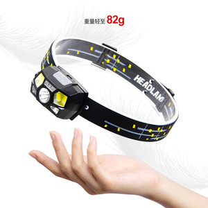 Linterna Frontal LED Recargable, Ligera y Ajustable, con Sensor de Gestos, para Pesca y Actividades al Aire Libre - Product Image 1