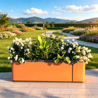 Support à fleurs moderne en métal avec finition imitation bois, cadre d'escalade extérieur, décoration de cour, clôture de jardin, balcon, jardinière