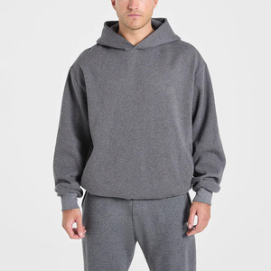 Sweat à capuche unisexe vintage de qualité supérieure, coupe classique, streetwear d'hiver, avec poche, en molleton bouclette, coton lourd écologique - Product Image 3