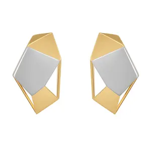 New In 3D Meteorite Ear Stud Mujer Piercing For Women Gift Earrings Original Design 18K Gold Plated Brass Jewelry E221441
