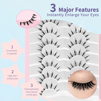 Faux Cils Fairy Comic Sunflower C Curl 10 15mm Effet Spiky Wispy Naturel 35mm Bande 7 Paires Vente en Gros OEM ODM
