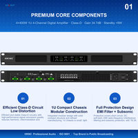 Amplificateur de puissance numérique à quatre canaux HKNC HK-A2440 1U, classe D, montage en rack, 4x400W, système sonore, DJ, performance live