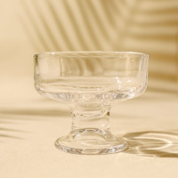 Gobelets à glace en verre transparent à pied haut avec logo personnalisé, 193 ml, réutilisables pour les fêtes, les bars et la maison