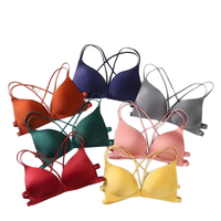 Soutien-gorge sexy sans armatures pour femme, de luxe, push-up, dernière collection, sans couture, respirant, uni, sans bretelles, tricoté, en stock