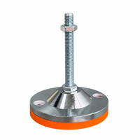 Pieds de machine anti-vibration industriels robustes D100*M12*L100/120 avec patin en PVC et trou de fixation inférieur, zingués