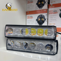 Systèmes d'éclairage automobile et moto à 6 yeux, en plastique, aluminium et métal, avec 6 ampoules RGB, bicolores blanc-jaune, rouge-bleu et multicolores