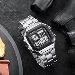 Orologi Sportivi di Lusso con Cinturino in Acciaio Inossidabile, Orologi Digitali Militari da Uomo, Orologio Impermeabile LED, Orologio da Polso Sportivo Maschile - Product Image 2