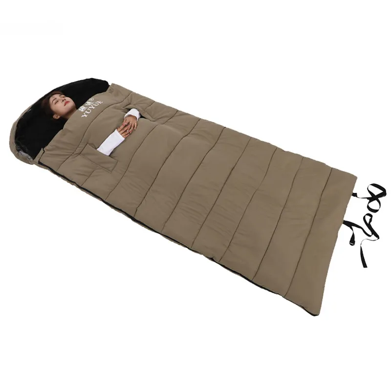 Утолщенный теплый моющийся легкий спальный мешок с капюшоном для взрослых JETSHARK